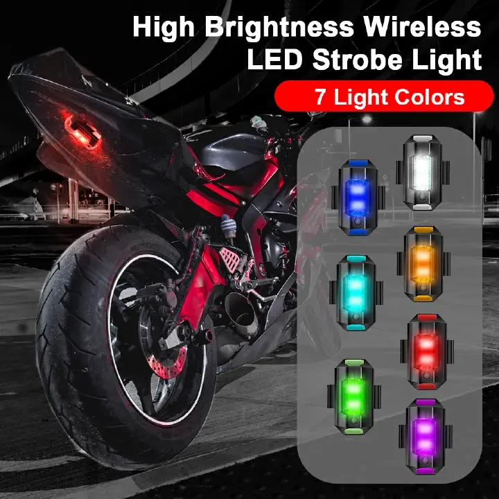5PCS Motorcycle/Bicycle/Car Cool Colorful Variations LED Light，Anti-collision Warning Light,Mini Signal Light,Drone with Strobe Light,7 Colors Turn Signal Indicator