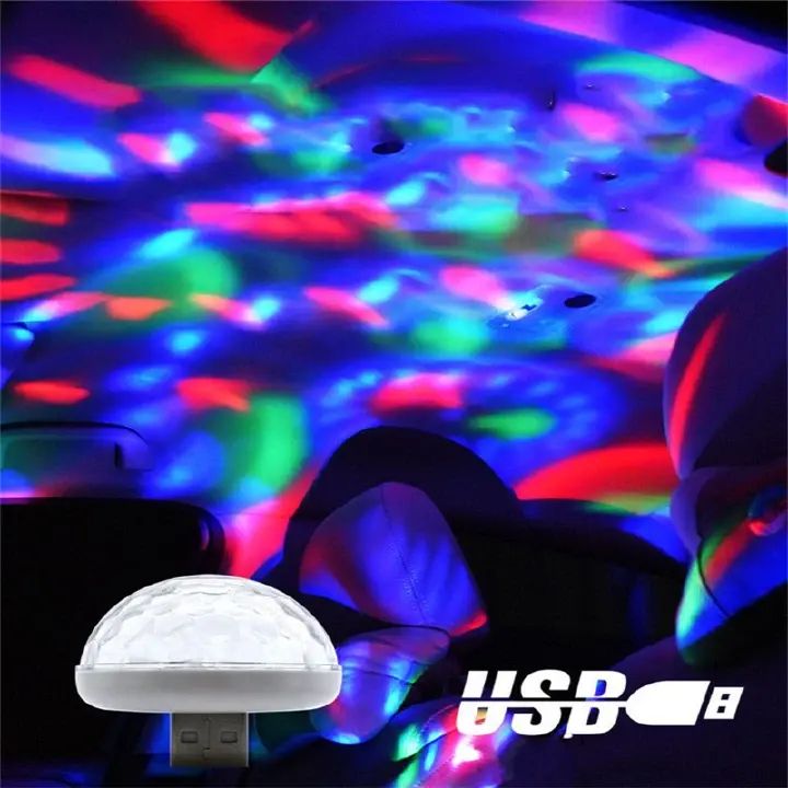 USB Mini Disco Light,Party Lights Ball Sound Activated, Halloween DJ Disco Ball Stage Lights-Multi Colors LED Car Atmosphere Light,Magic Strobe Light for Xmas Parties,Pool,Club,Church,Karaoke