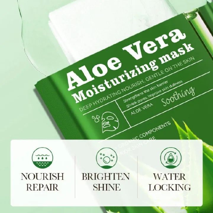 SADOER aloe vera face mask -sadoer skin care set natural plants - moisturize hydrating brightening whitening acne treatment | firming anti-wrinkle deeply nourish smooth anti-dark repair skin