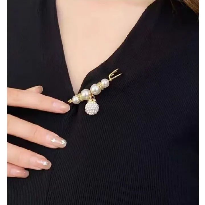 4PCS Multi-purpose Multi-function Imitating Pearl Pin Jewelry, Waist Reduction,pearl Brooch Fixed Girth,decorating Various Clothes/trousers/shirt/dress/sweater/shawl/pant