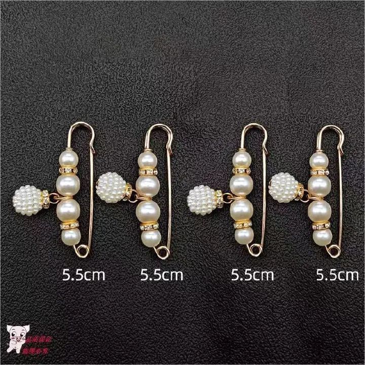 4PCS Multi-purpose Multi-function Imitating Pearl Pin Jewelry, Waist Reduction,pearl Brooch Fixed Girth,decorating Various Clothes/trousers/shirt/dress/sweater/shawl/pant