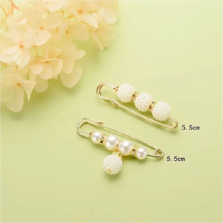 4PCS Multi-purpose Multi-function Imitating Pearl Pin Jewelry, Waist Reduction,pearl Brooch Fixed Girth,decorating Various Clothes/trousers/shirt/dress/sweater/shawl/pant