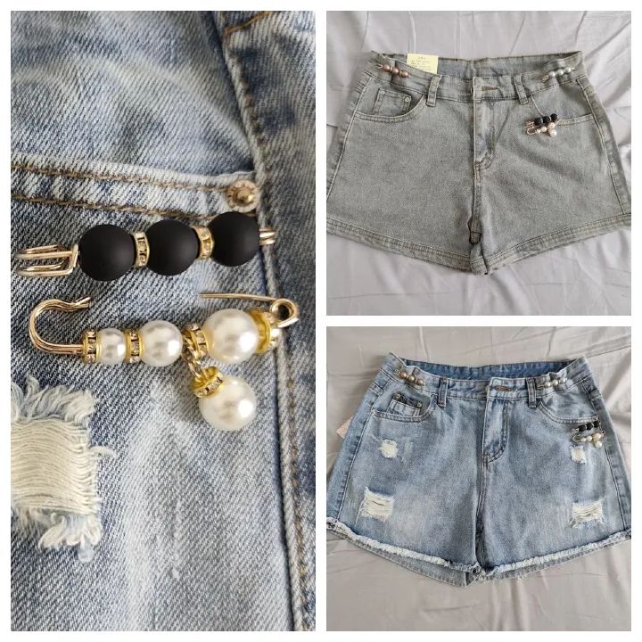 4PCS Multi-purpose Multi-function Imitating Pearl Pin Jewelry, Waist Reduction,pearl Brooch Fixed Girth,decorating Various Clothes/trousers/shirt/dress/sweater/shawl/pant