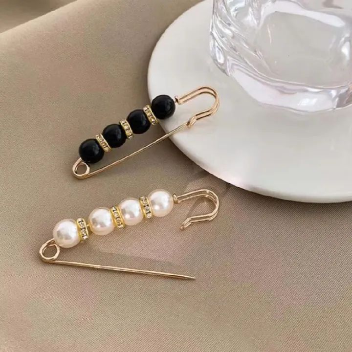 4pcs/6pcs Multi-purpose Multi-function Imitating Pearl Pin Jewelry, Waist Reduction,pearl Brooch Fixed Girth,decorating Various Clothes/trousers/shirt/dress/sweater/shawl/pant