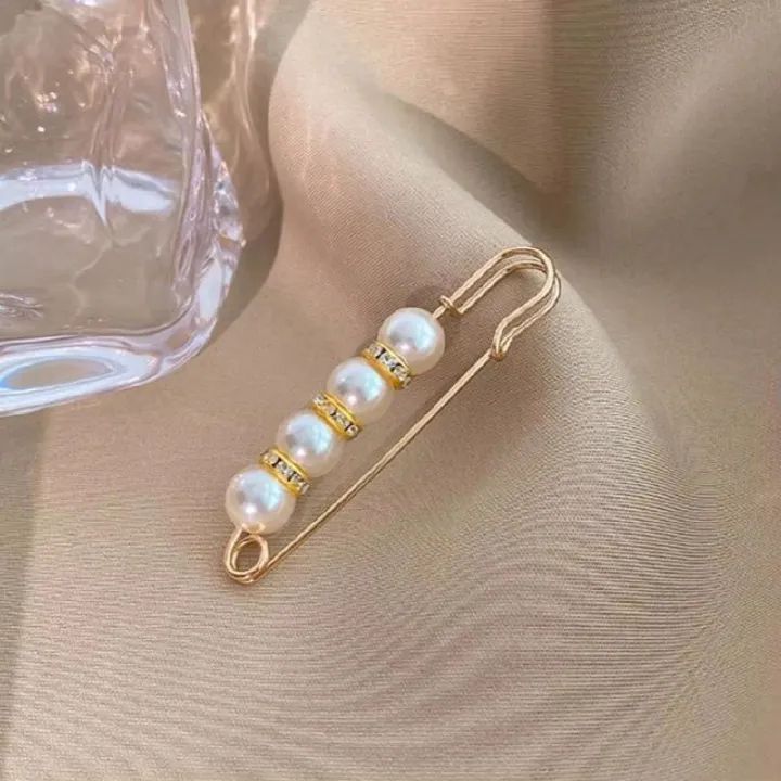 4pcs/6pcs Multi-purpose Multi-function Imitating Pearl Pin Jewelry, Waist Reduction,pearl Brooch Fixed Girth,decorating Various Clothes/trousers/shirt/dress/sweater/shawl/pant