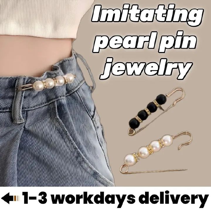 4pcs/6pcs Multi-purpose Multi-function Imitating Pearl Pin Jewelry, Waist Reduction,pearl Brooch Fixed Girth,decorating Various Clothes/trousers/shirt/dress/sweater/shawl/pant