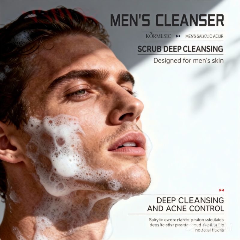Refreshing Men's Facial Cleanser Men's Face Wash Men's Facial Foam Oil Control Acne/Fight Pimples Deep Cleansing Pore Minimizing Refreshing Exfoliating For Oily Skin Deep Pore Removes Dirt