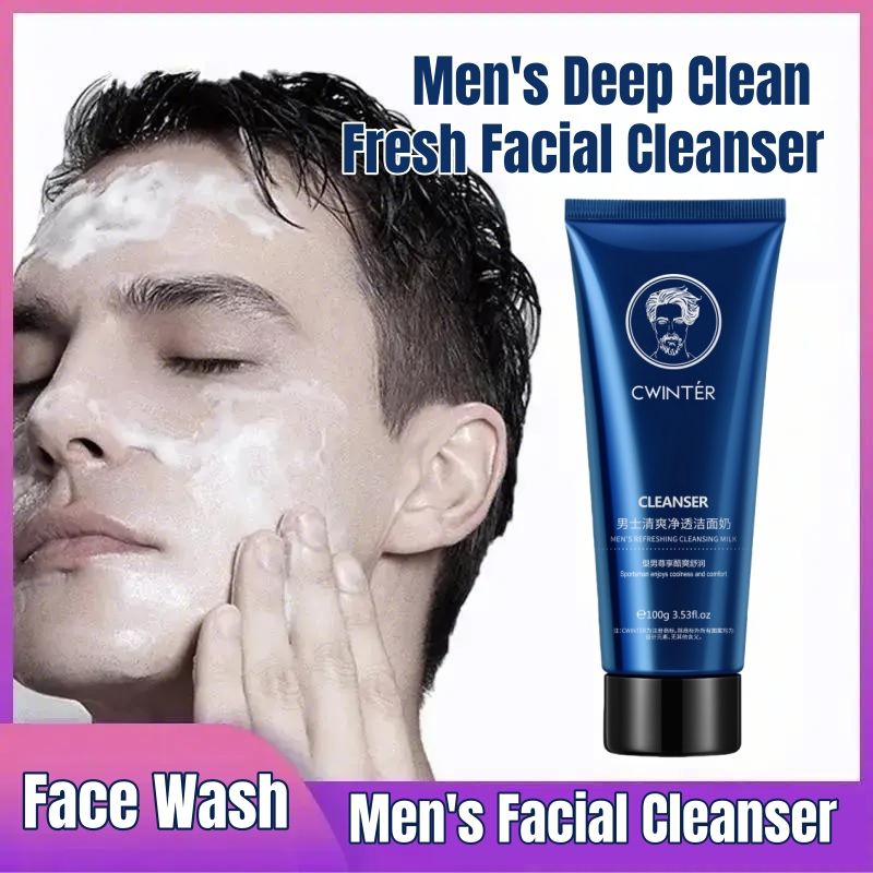 Refreshing Men's Facial Cleanser Men's Face Wash Men's Facial Foam Oil Control Acne/Fight Pimples Deep Cleansing Pore Minimizing Refreshing Exfoliating For Oily Skin Deep Pore Removes Dirt