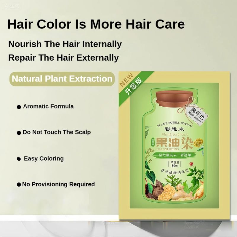2pcs Black Hair Dye for Men Women White & Gray One Natural Hair Dye Hair Care Hair Natural Herbal Formula Hair Care Safe Hair Color Natural Plant Hair Coloring Kit Hair Colour Conditioning Hair Color