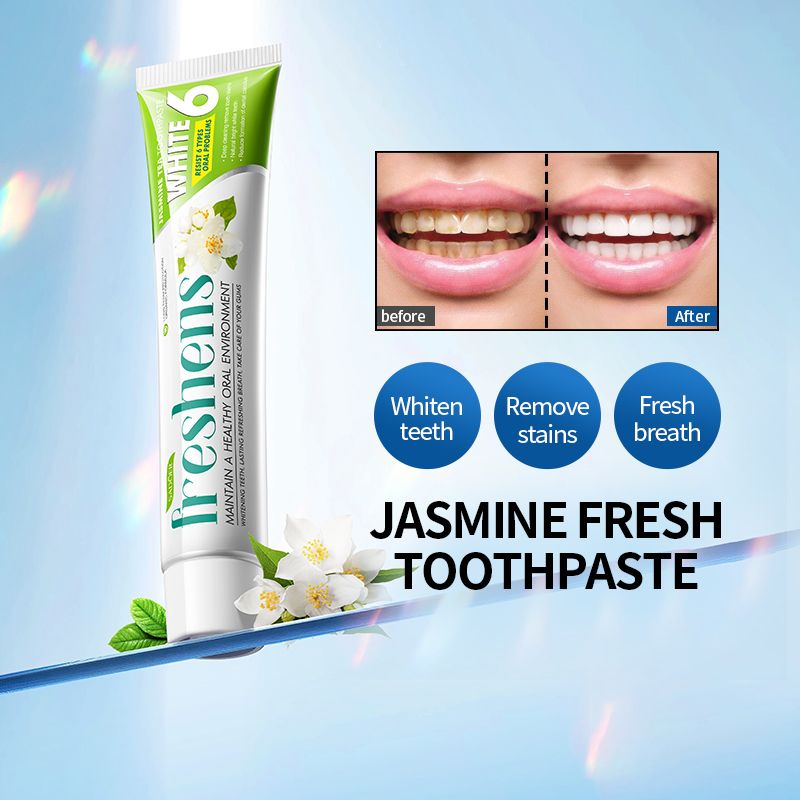 SADOER Probiotics Jasmine Tea Whitening Tooth Herbal Toothpaste Fluoride for Cavity Prevention Clean Teeth Fresh Breath Natural Ingredients Family Use Sensitive Teeth Remove Tooth Stains