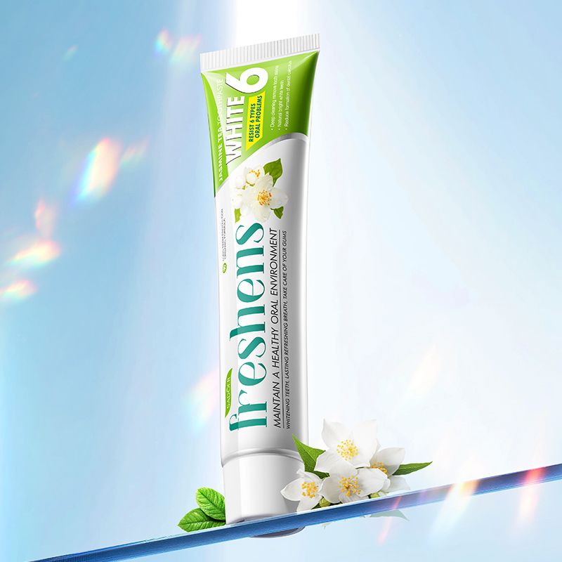 SADOER Probiotics Jasmine Tea Whitening Tooth Herbal Toothpaste Fluoride for Cavity Prevention Clean Teeth Fresh Breath Natural Ingredients Family Use Sensitive Teeth Remove Tooth Stains