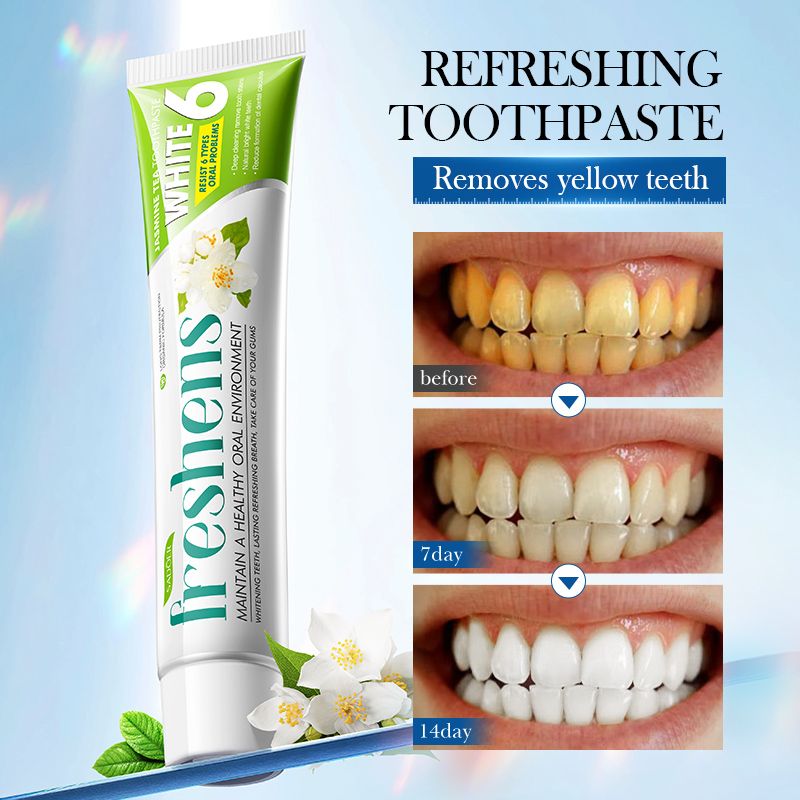 SADOER Probiotics Jasmine Tea Whitening Tooth Herbal Toothpaste Fluoride for Cavity Prevention Clean Teeth Fresh Breath Natural Ingredients Family Use Sensitive Teeth Remove Tooth Stains