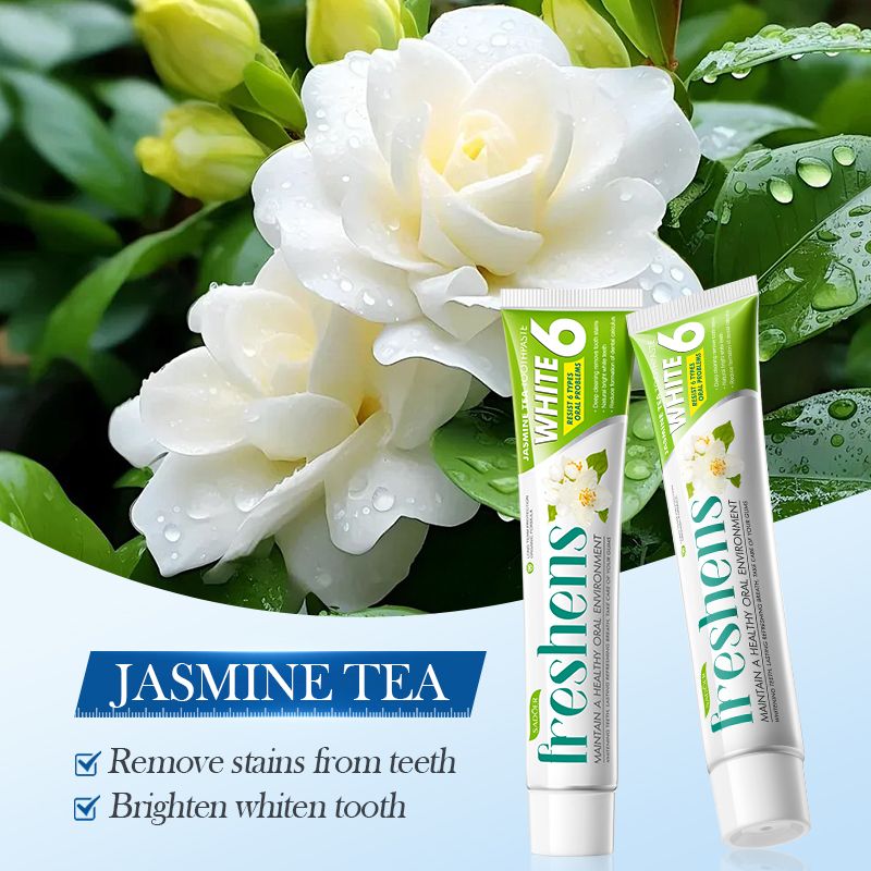 SADOER Probiotics Jasmine Tea Whitening Tooth Herbal Toothpaste Fluoride for Cavity Prevention Clean Teeth Fresh Breath Natural Ingredients Family Use Sensitive Teeth Remove Tooth Stains