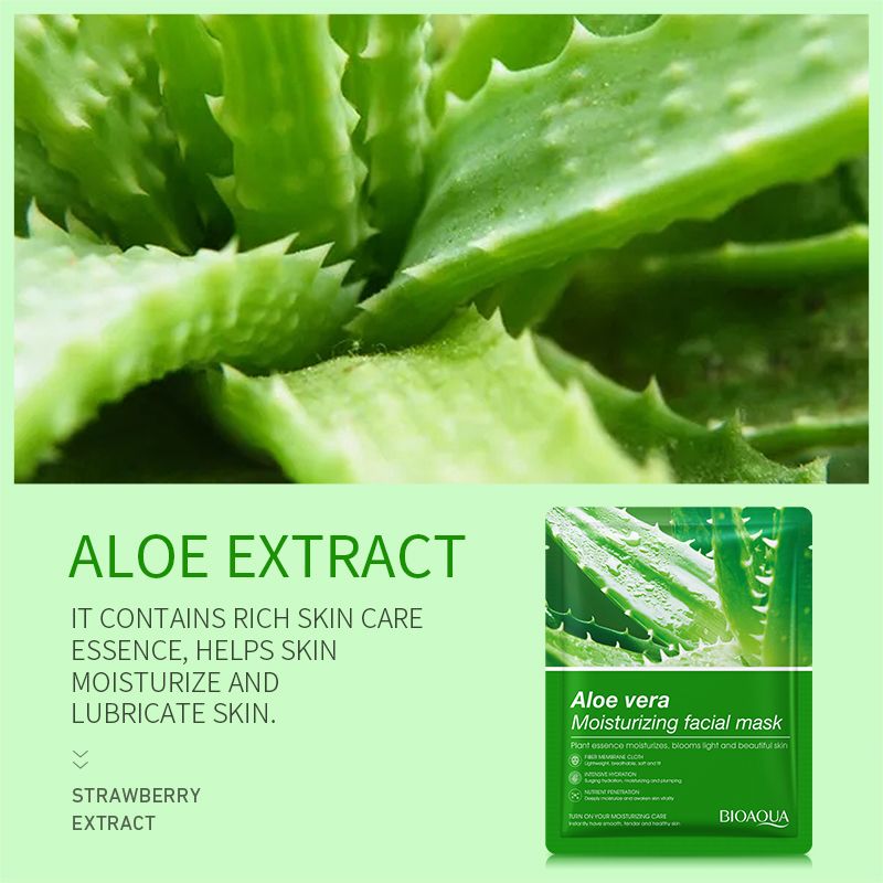 BIOAOUA aloe vera face mask -sadoer skin care set natural plants - moisturize hydrating brightening whitening acne treatment | firming anti-wrinkle deeply nourish smooth anti-dark repair skin