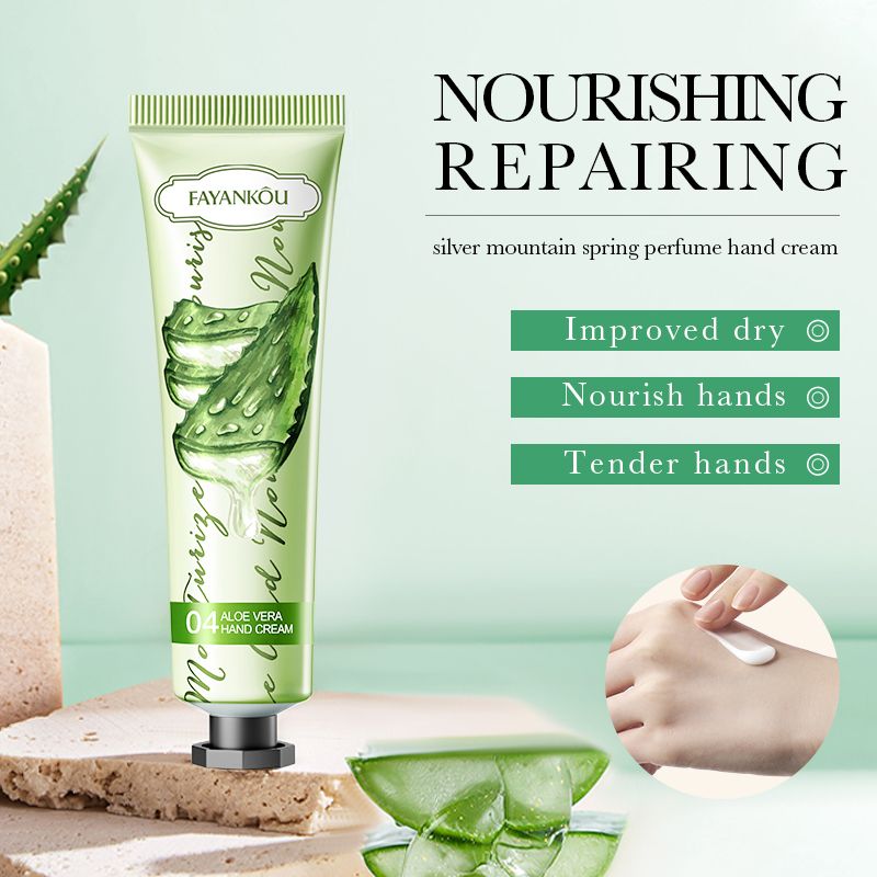FAYANKOU Natural Aloe Vera Hand Cream Moisturizing Hand Lotion Nourishing Aloe Barbadensis Leaf Juice Vitamin E Natural Extract Hydrating Moisturizing Soothing Non-Greasy Soften Hand Refreshing