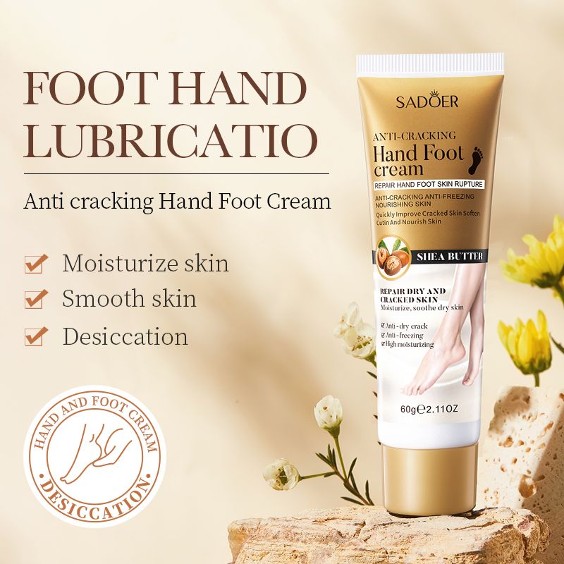 SADOER Anti-Crack  Foot Cream & Hand Cream Shea Butter Cracked Heel Cream Dry Skin Repair Cream Cracked Skin Repair Deep Moisturizing Nourishing Hydrating Softening Restores Dry Skin 24h Hydration