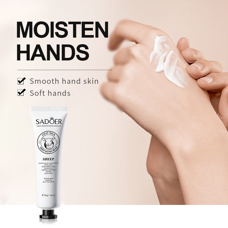 SADOER Deep Moisturizing Hand Cream Nourishing Hand Lotion Hand Care Goat Milk Snail Mucin Milk Horse Oil Shea Butter Vitamin E Repairing Softening Anti-Cracking Fast Absorbing Non-Greasy For Dry Skin