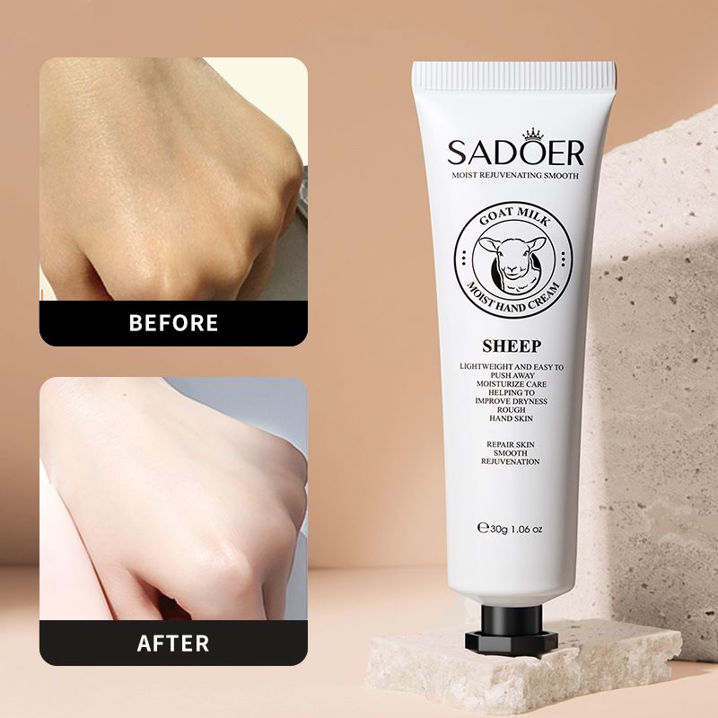 SADOER Deep Moisturizing Hand Cream Nourishing Hand Lotion Hand Care Goat Milk Snail Mucin Milk Horse Oil Shea Butter Vitamin E Repairing Softening Anti-Cracking Fast Absorbing Non-Greasy For Dry Skin