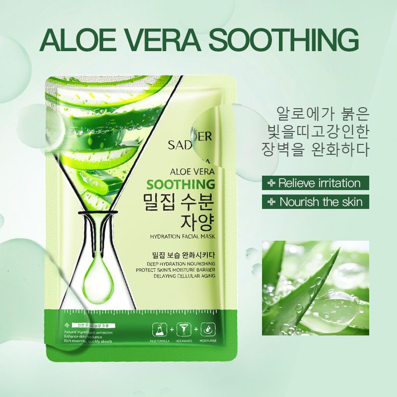 SADOER aloe vera face mask -sadoer skin care set natural plants - moisturize hydrating brightening whitening acne treatment | firming anti-wrinkle deeply nourish smooth anti-dark repair skin