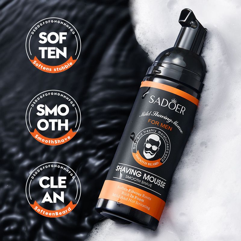 SADOER Man Shaving Mousse Men Shaving Cream Shaving Foam Shave Gel Shaving Lotion Beard Shave Cream Smooth Shave Razor Bump Prevention Anti-Irritation Soothing Close Shave Softens Beard 60ml