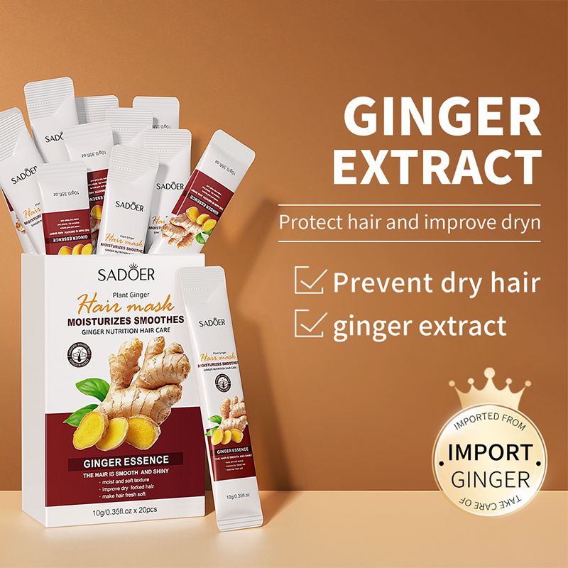 SADOER Nature Ginger Essence  Hair Mask Hair Growth Conditioner Intensive Repair Hair Care Smoothing Strengthening Damage Repair Detangling Softening For Damaged Hair Hydrating Nourishing Repairing