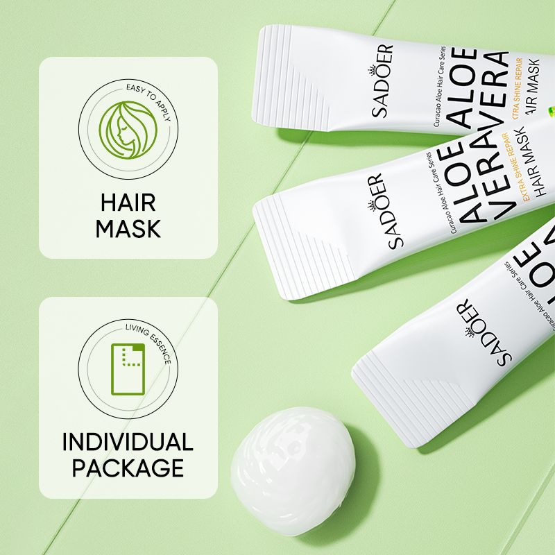 SADOER Nature Aloe Vera Hair Mask Hair Growth Conditioner Intensive Repair Hair Care Smoothing Strengthening Damage Repair Detangling Softening For Damaged Hair Hydrating Nourishing Repairing