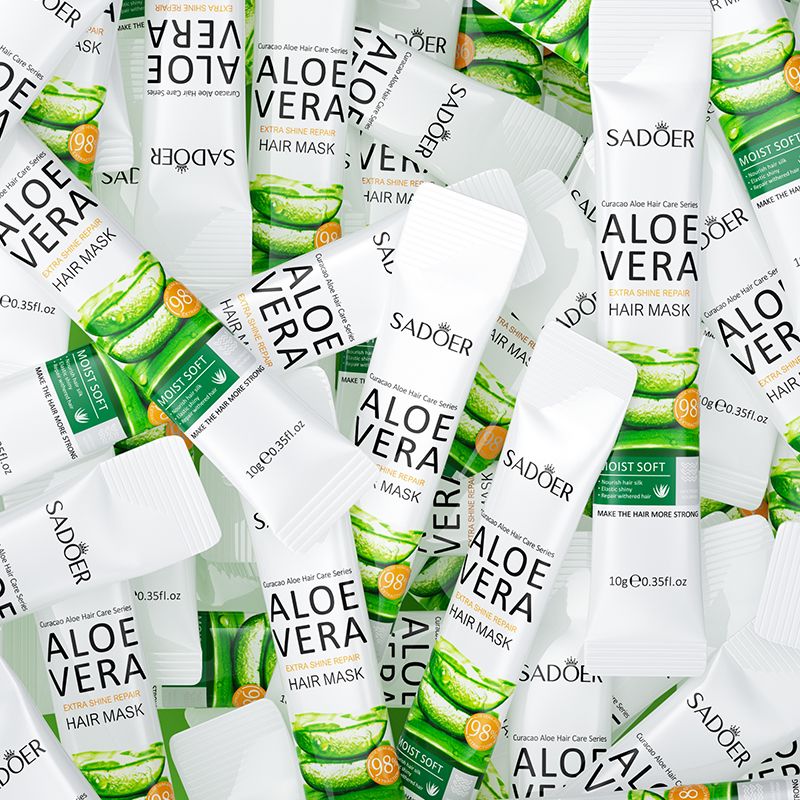 SADOER Nature Aloe Vera Hair Mask Hair Growth Conditioner Intensive Repair Hair Care Smoothing Strengthening Damage Repair Detangling Softening For Damaged Hair Hydrating Nourishing Repairing