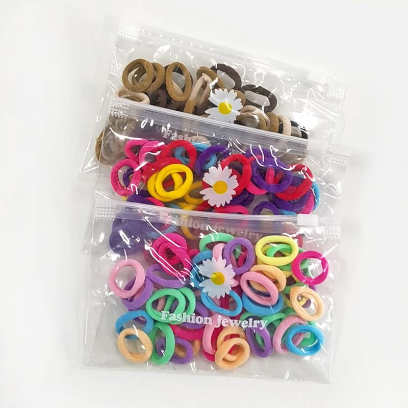 50pcs Simple Headband Candy colored hair tie with rubber bands Small Circle Thin Hair Rope Girls Tie Hair With High Elastic Rubber Band Basic Hair Tie Colorful Mix Headdress