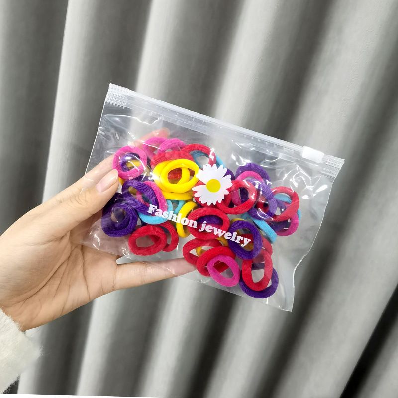 50pcs Simple Headband Candy colored hair tie with rubber bands Small Circle Thin Hair Rope Girls Tie Hair With High Elastic Rubber Band Basic Hair Tie Colorful Mix Headdress
