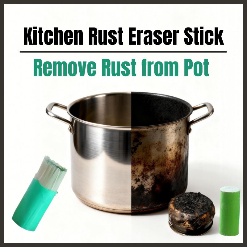 Pot Pan Cleaner Bar Stainless Steel Cleaner Bar Kitchen Rust Eraser Decontamination Magic Bar Stainless Steel Scrubber Rust Removal Removes Burnt Food Heavy Duty Cleaning Non-Scratch Degreasing