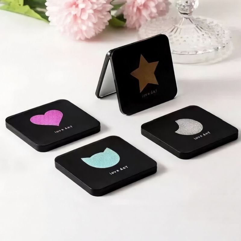 Makeup Mirror Folding Mirror Vanity Mirror Handheld Mirror Compact Mirror Double Sided Folding Design Mini/Compact Handheld Stand Mirror For Women/Girl Students For Teens For Travel For Purse/Handbag