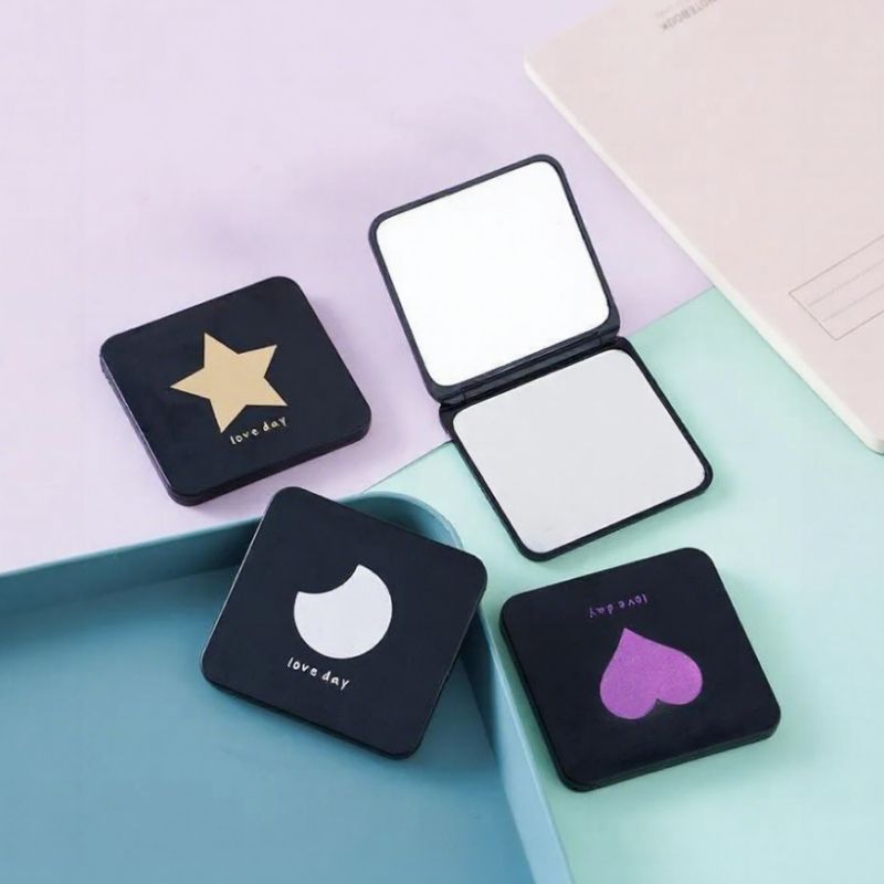 Makeup Mirror Folding Mirror Vanity Mirror Handheld Mirror Compact Mirror Double Sided Folding Design Mini/Compact Handheld Stand Mirror For Women/Girl Students For Teens For Travel For Purse/Handbag