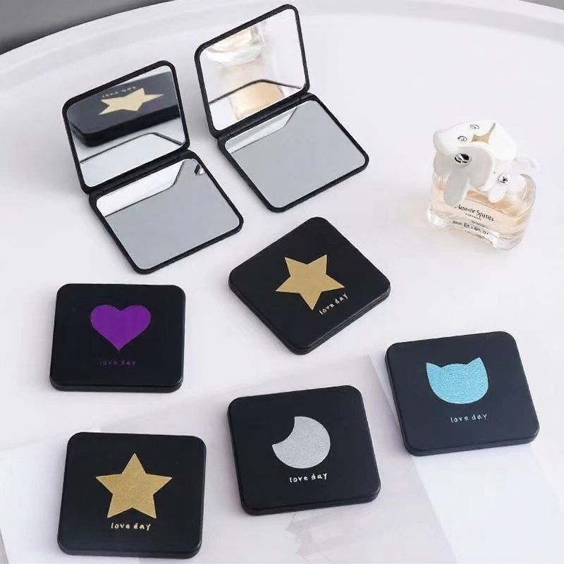Makeup Mirror Folding Mirror Vanity Mirror Handheld Mirror Compact Mirror Double Sided Folding Design Mini/Compact Handheld Stand Mirror For Women/Girl Students For Teens For Travel For Purse/Handbag