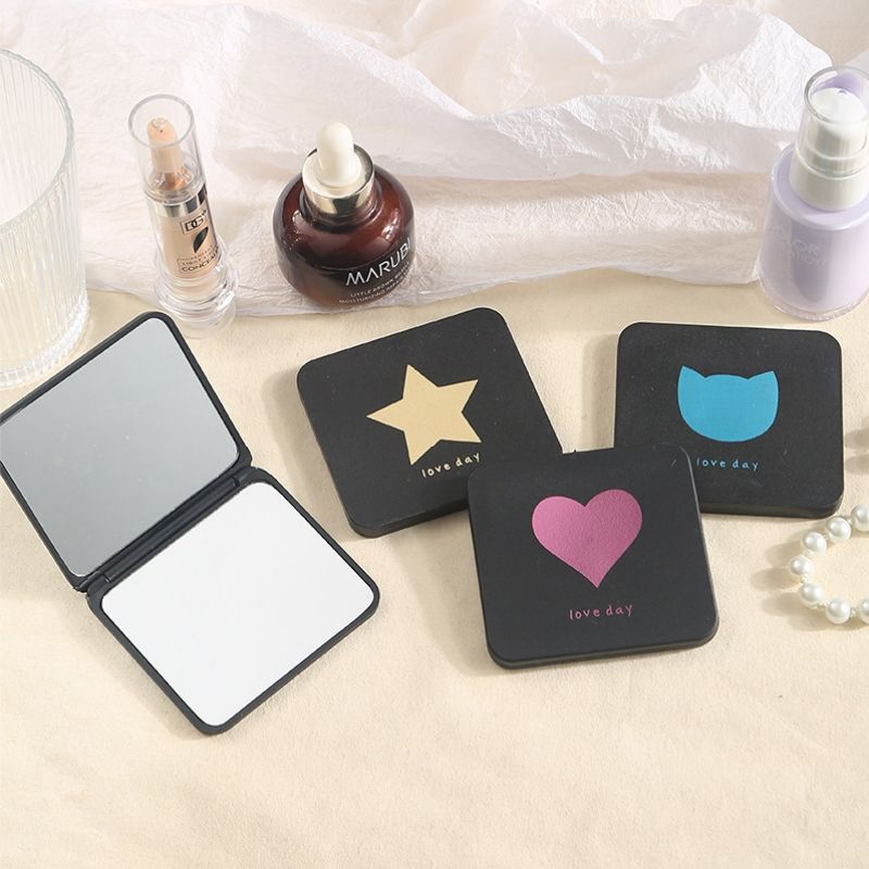 Makeup Mirror Folding Mirror Vanity Mirror Handheld Mirror Compact Mirror Double Sided Folding Design Mini/Compact Handheld Stand Mirror For Women/Girl Students For Teens For Travel For Purse/Handbag