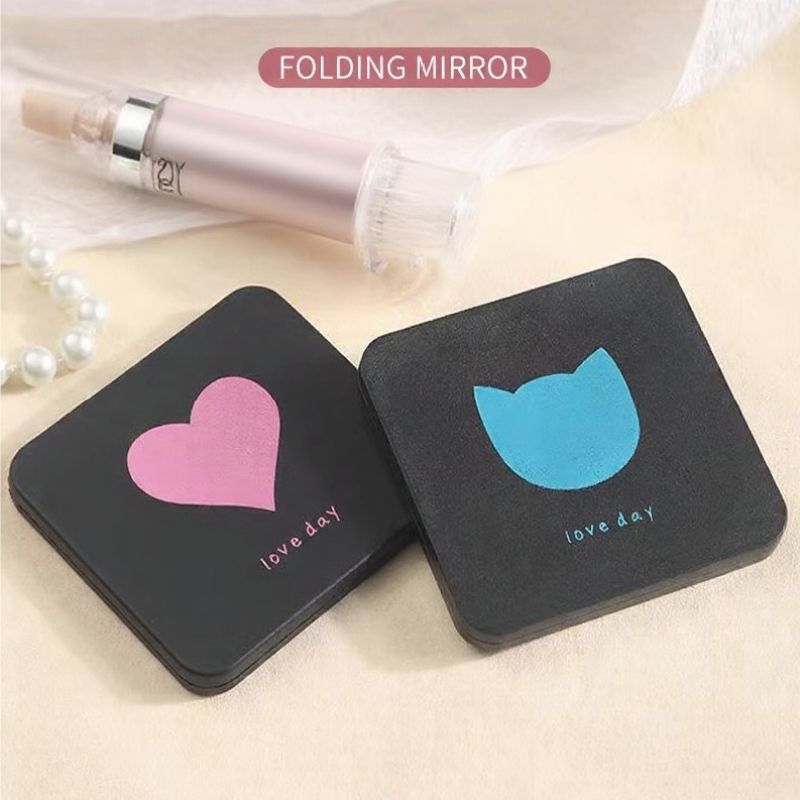Makeup Mirror Folding Mirror Vanity Mirror Handheld Mirror Compact Mirror Double Sided Folding Design Mini/Compact Handheld Stand Mirror For Women/Girl Students For Teens For Travel For Purse/Handbag