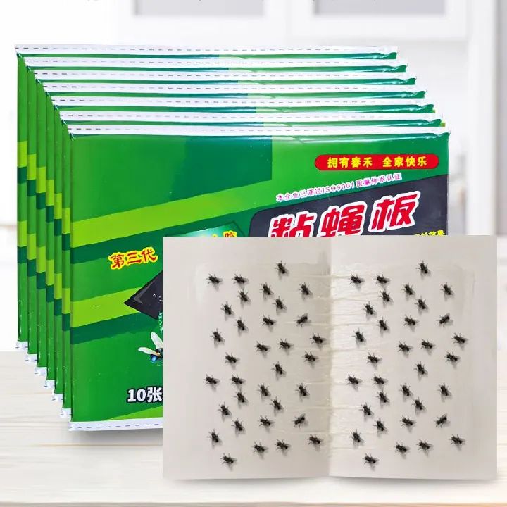 10pcs Strong Sticky Fly Trap Fly Catcher Fly Paper Insect Trap Sticky Glue Trap Non-Toxic Safe for Kids/Pets  Adhesive Effective Fly Control Hanging Fly Trap Window Fly Trap Indoor & Outdoor Use