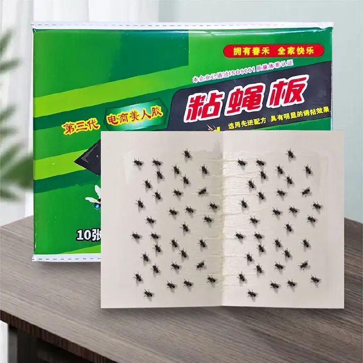 10pcs Strong Sticky Fly Trap Fly Catcher Fly Paper Insect Trap Sticky Glue Trap Non-Toxic Safe for Kids/Pets  Adhesive Effective Fly Control Hanging Fly Trap Window Fly Trap Indoor & Outdoor Use