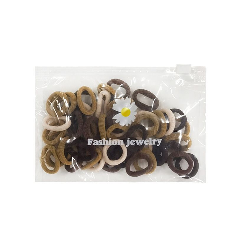 50pcs Simple Headband Candy colored hair tie with rubber bands Small Circle Thin Hair Rope Girls Tie Hair With High Elastic Rubber Band Basic Hair Tie Colorful Mix Headdress