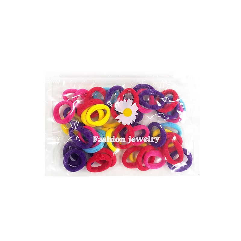 50pcs Simple Headband Candy colored hair tie with rubber bands Small Circle Thin Hair Rope Girls Tie Hair With High Elastic Rubber Band Basic Hair Tie Colorful Mix Headdress