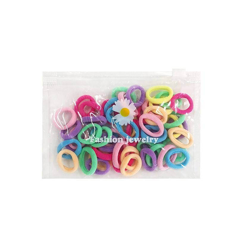 50pcs Simple Headband Candy colored hair tie with rubber bands Small Circle Thin Hair Rope Girls Tie Hair With High Elastic Rubber Band Basic Hair Tie Colorful Mix Headdress