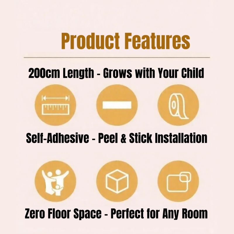 Kids Growth Tracking Height Wall Sticker Growth Chart Height Measure Kids Height Ruler Wall Sticker Height Gauge Removable Self-Adhesive Peel & Stick Waterproof Durable Colorful Cartoon Design