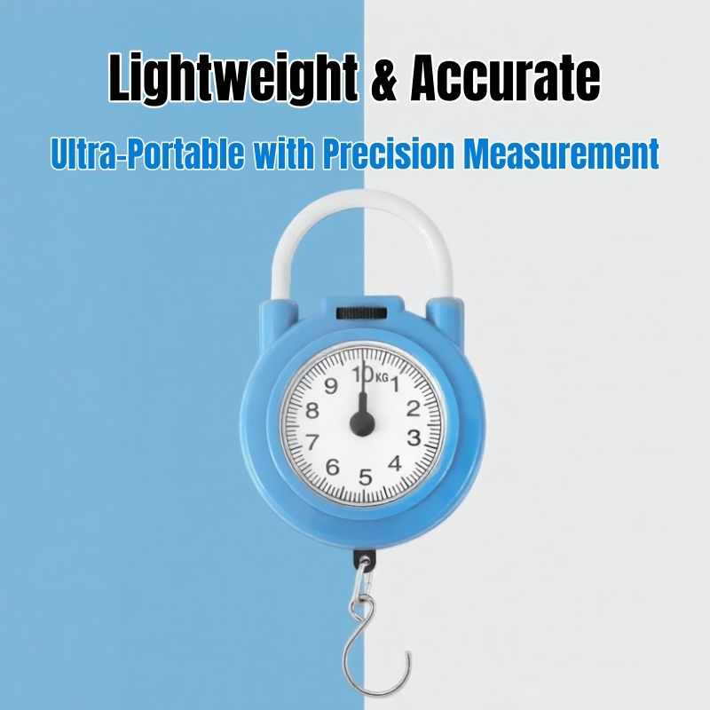10kg Held no Battery Spring Scale Hanging Scale Portable Scale Fish Scale Luggage Scale Mechanical Scale Handheld Hanging Hook Stainless Steel Hook Plastic Casing Metal Casing Compact