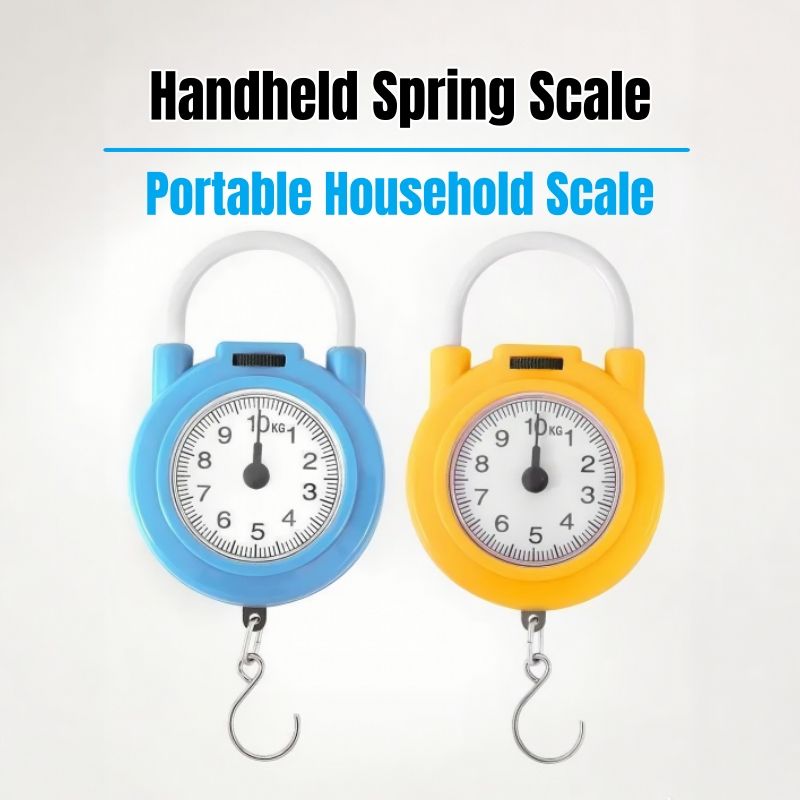 10kg Held no Battery Spring Scale Hanging Scale Portable Scale Fish Scale Luggage Scale Mechanical Scale Handheld Hanging Hook Stainless Steel Hook Plastic Casing Metal Casing Compact