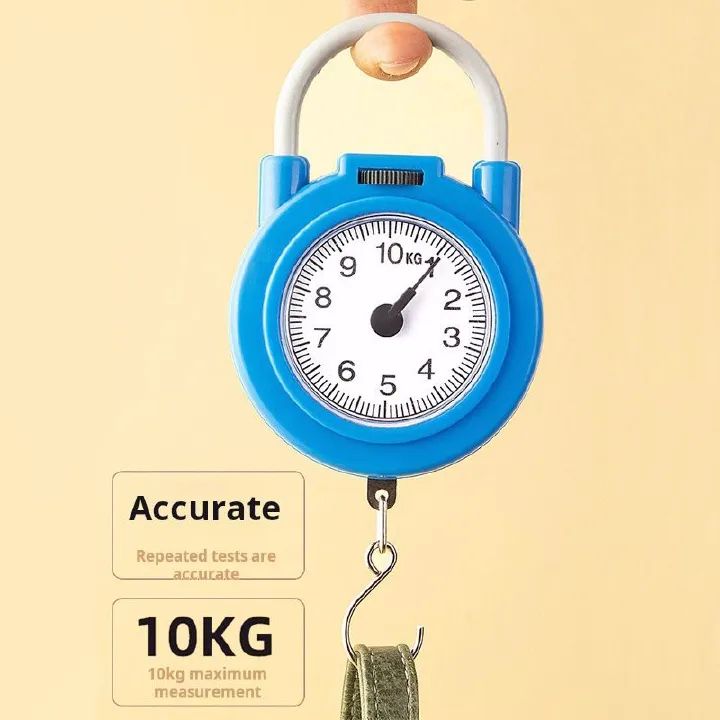 10kg Held no Battery Spring Scale Hanging Scale Portable Scale Fish Scale Luggage Scale Mechanical Scale Handheld Hanging Hook Stainless Steel Hook Plastic Casing Metal Casing Compact