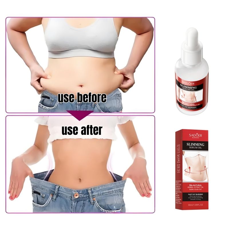SADOER Natural Herbal Extract Slimming Oil Slim Serum Oil Weight Loss Oil Body Slimming Fat Burning Anti-Cellulite Caffeine Natural Ingredient Tighten Skin Firm Skin Reduce Fat Burn Fat Shape Body