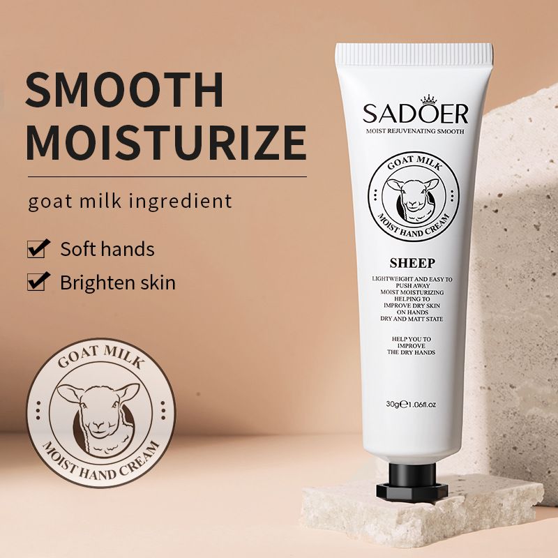 SADOER Deep Moisturizing Hand Cream Nourishing Hand Lotion Hand Care Goat Milk Snail Mucin Milk Horse Oil Shea Butter Vitamin E Repairing Softening Anti-Cracking Fast Absorbing Non-Greasy For Dry Skin