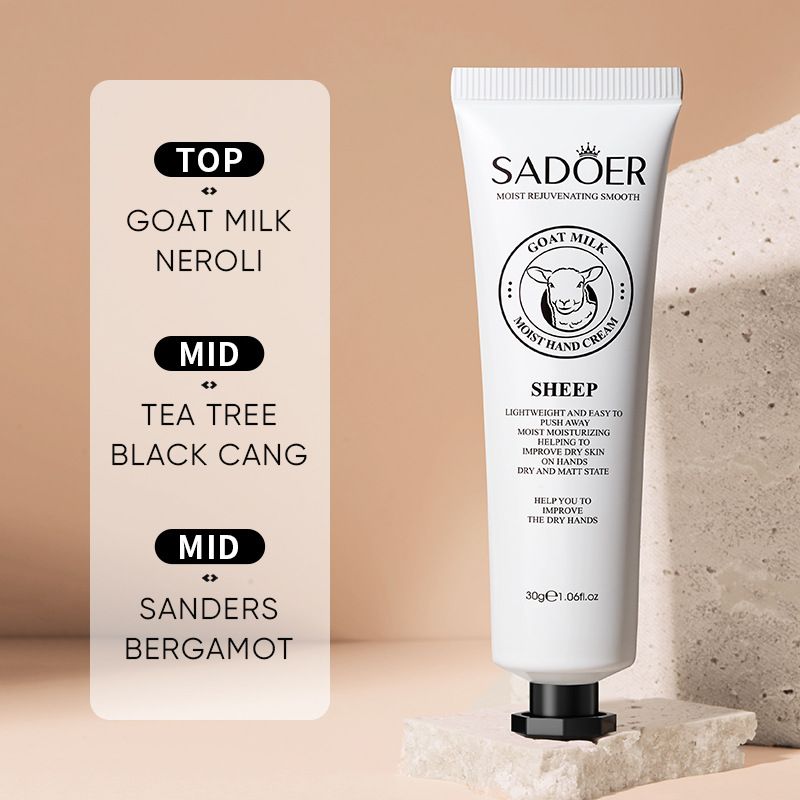 SADOER Deep Moisturizing Hand Cream Nourishing Hand Lotion Hand Care Goat Milk Snail Mucin Milk Horse Oil Shea Butter Vitamin E Repairing Softening Anti-Cracking Fast Absorbing Non-Greasy For Dry Skin