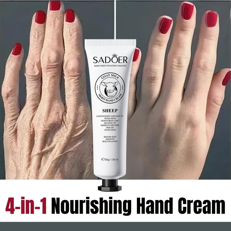 SADOER Deep Moisturizing Hand Cream Nourishing Hand Lotion Hand Care Goat Milk Snail Mucin Milk Horse Oil Shea Butter Vitamin E Repairing Softening Anti-Cracking Fast Absorbing Non-Greasy For Dry Skin