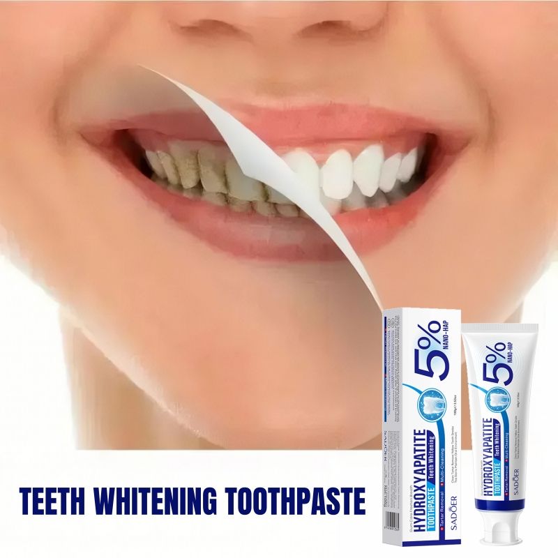 SADOER Nano Hydroxyapatite Whitening Toothpaste Natural Mineral Cleaning Fluoride-Free Toothpaste Stain Removal Cavity Prevention Plaque Removal Protect Gum Care Anti-Gingivity Reduce Gum Inflammation