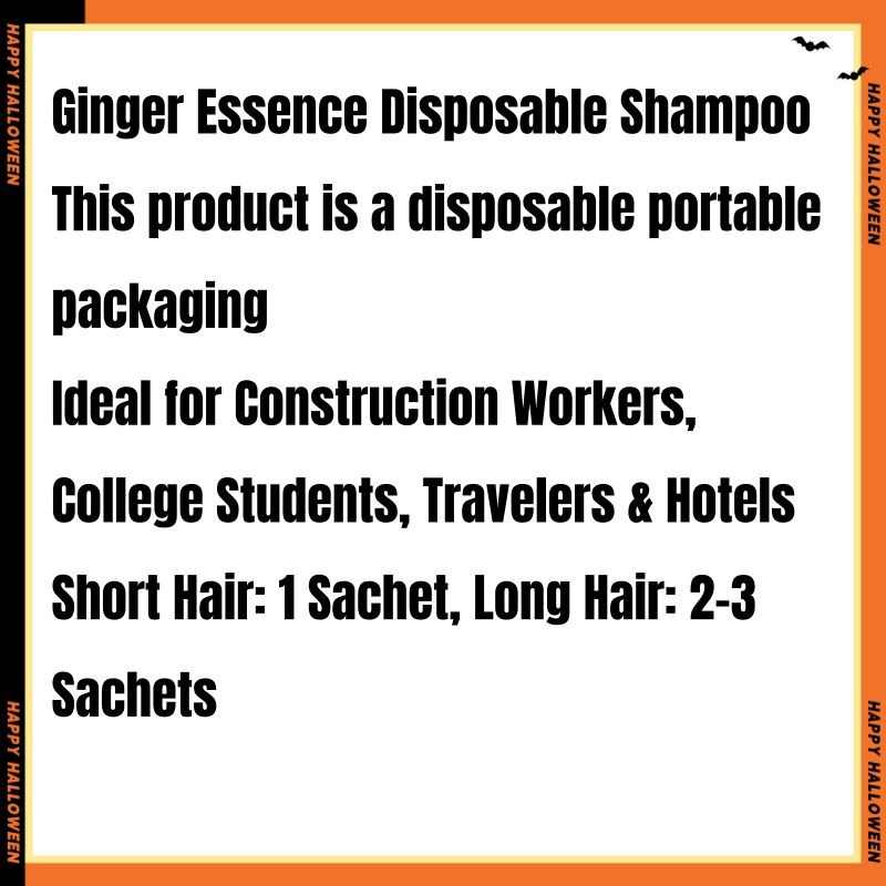 Natural Ginger Essence Disposable Shampoo Anti-Dandruff Oil Control Deep Cleansing Hair Strengthening Volumizing Ginger Extract Biotin Keratin Strengthens Hair Roots Repairs Dry Ends Soft & Silky